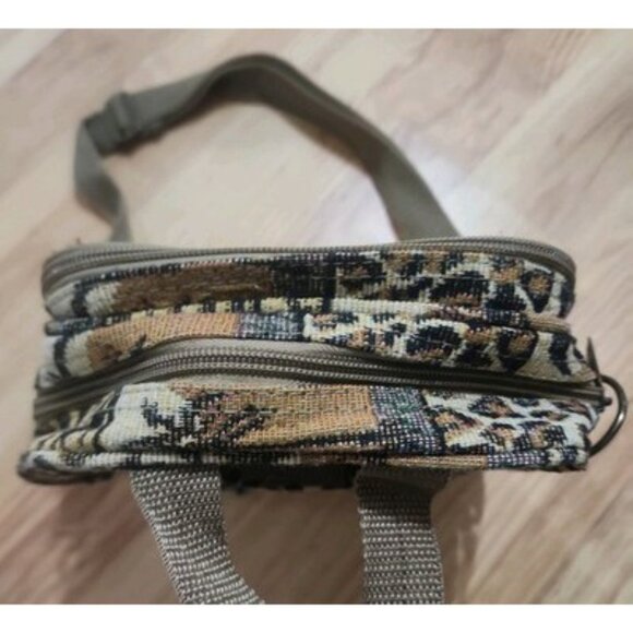 Tapestry Travel Bag Purse Crossbody Shoulder Zip Close pockets safari animals - Picture 6 of 11
